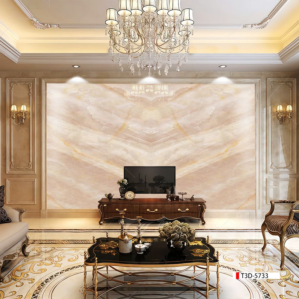 TẤM PVC ỐP TƯỜNG  - TRANH VÂN ĐÁ ĐỐI XỨNG - MÃ T3D-5733