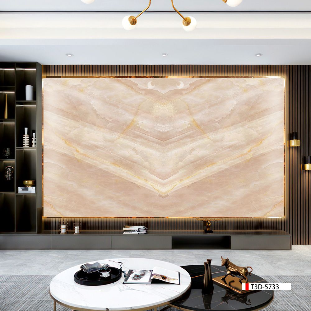 TẤM PVC ỐP TƯỜNG  - TRANH VÂN ĐÁ ĐỐI XỨNG - MÃ T3D-5733