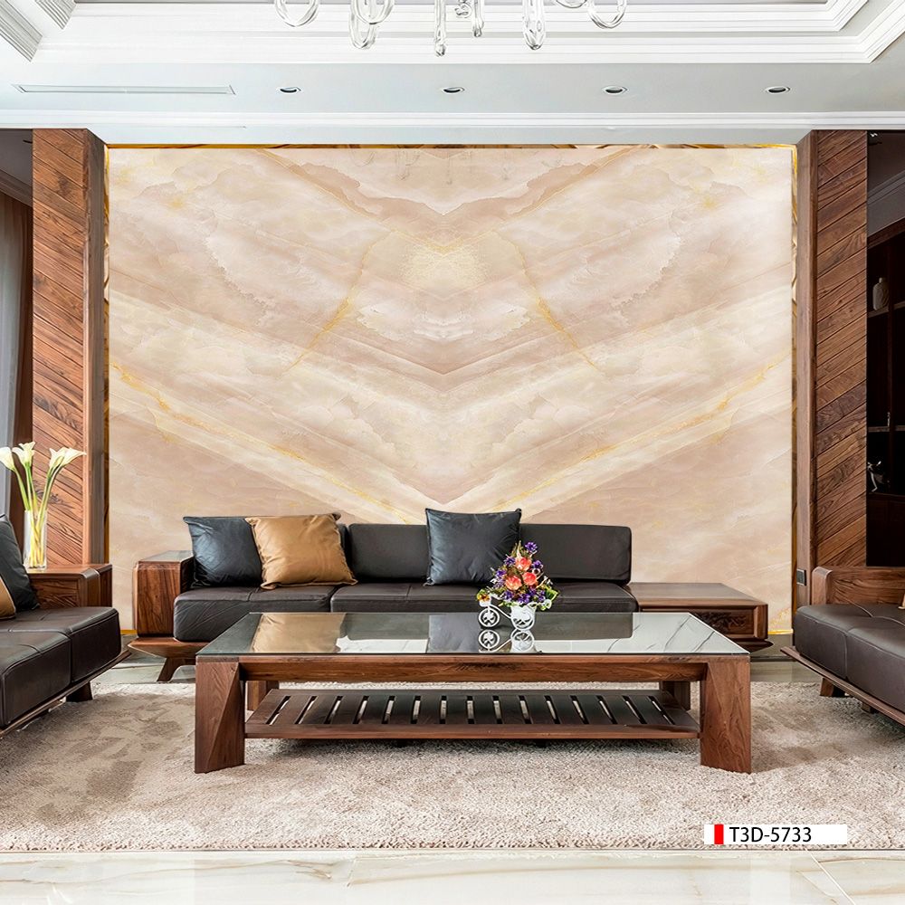 TẤM PVC ỐP TƯỜNG  - TRANH VÂN ĐÁ ĐỐI XỨNG - MÃ T3D-5733