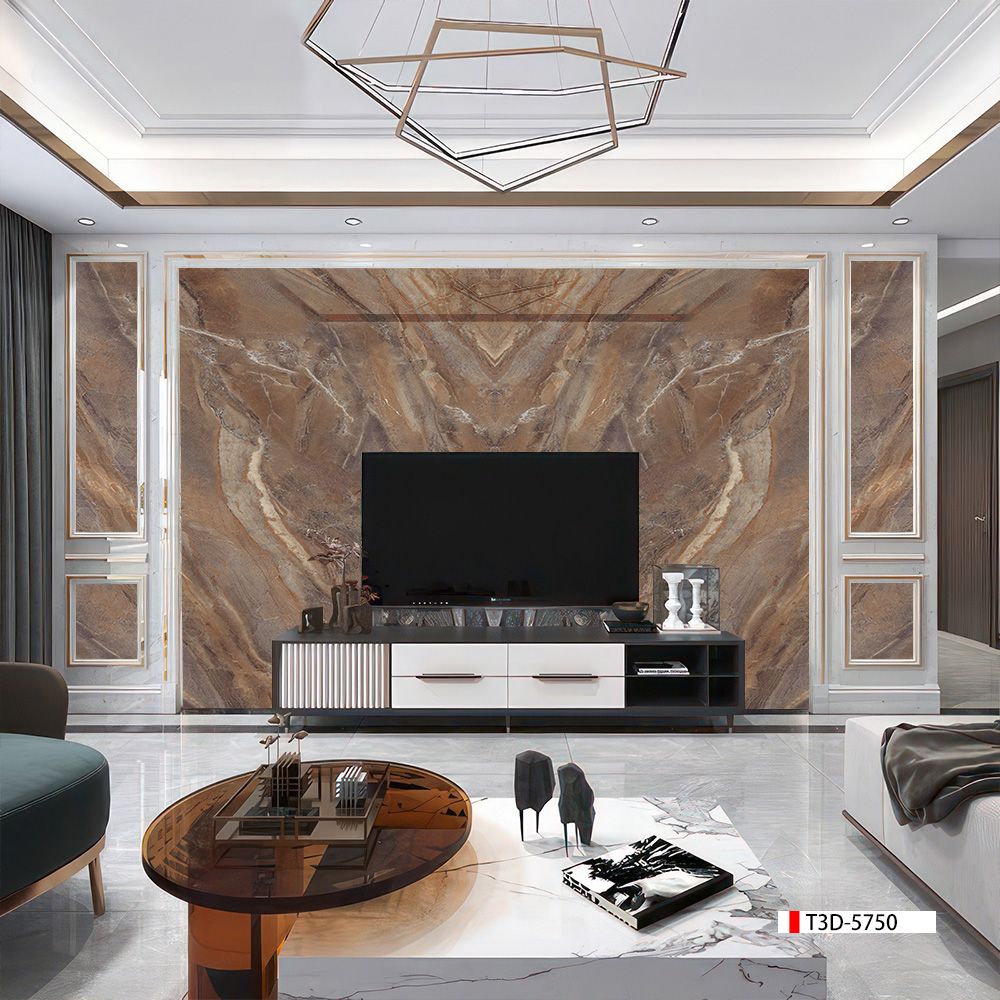 TẤM PVC ỐP TƯỜNG  - TRANH VÂN ĐÁ ĐỐI XỨNG - MÃ T3D-5750