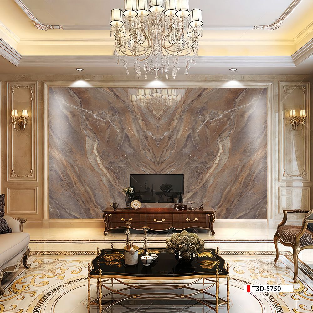 TẤM PVC ỐP TƯỜNG  - TRANH VÂN ĐÁ ĐỐI XỨNG - MÃ T3D-5750