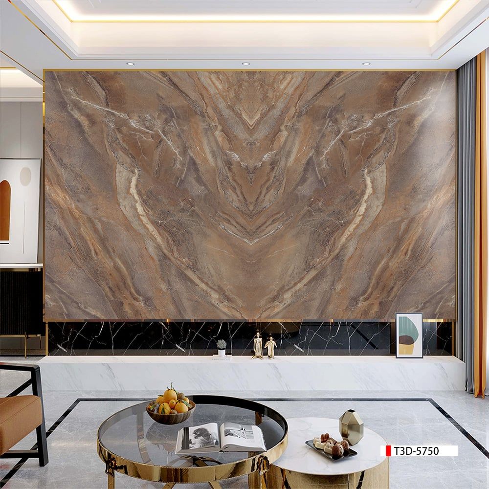 TẤM PVC ỐP TƯỜNG  - TRANH VÂN ĐÁ ĐỐI XỨNG - MÃ T3D-5750