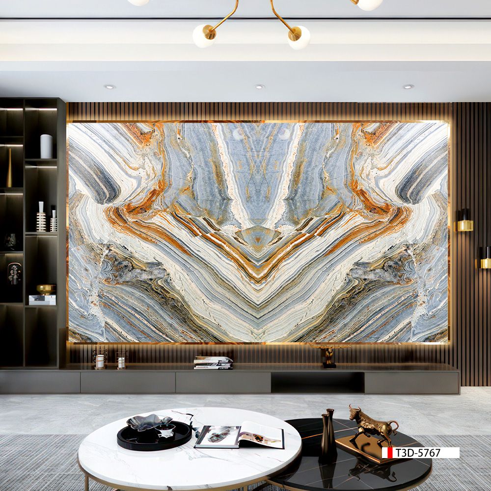 TRANH PVC ỐP TƯỜNG  - TRANH VÂN ĐÁ ĐỐI XỨNG - MÃ T3D-5767