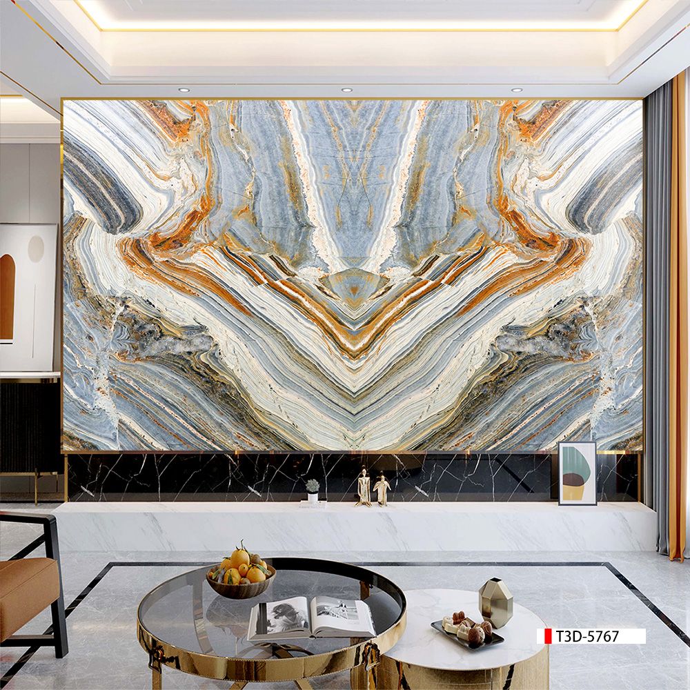 TRANH PVC ỐP TƯỜNG  - TRANH VÂN ĐÁ ĐỐI XỨNG - MÃ T3D-5767