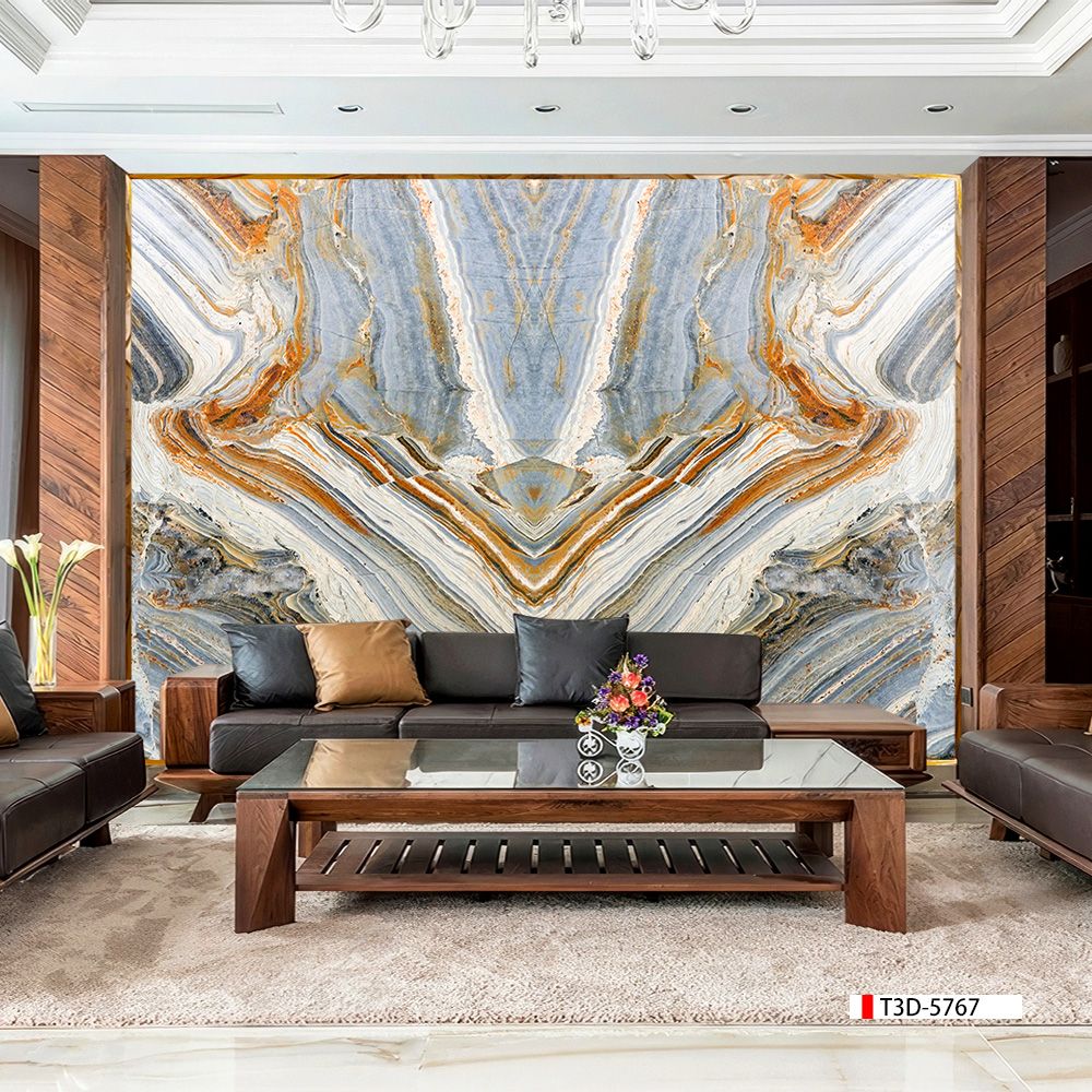 TRANH PVC ỐP TƯỜNG  - TRANH VÂN ĐÁ ĐỐI XỨNG - MÃ T3D-5767