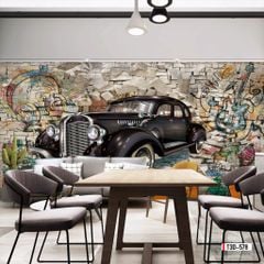 TRANH VẢI DÁN TƯỜNG 3D NHÀ HÀNG, CAFE - MÃ T3D-578