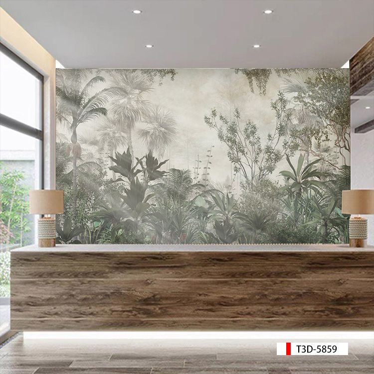 TRANH VẢI DÁN TƯỜNG 3D NHÀ HÀNG, CAFE - TRANH DÁN TƯỜNG TROPICAL NHIỆT ĐỚI | MÃ T3D-5859