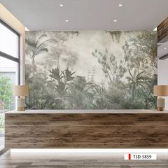 TRANH VẢI DÁN TƯỜNG 3D NHÀ HÀNG, CAFE - TRANH DÁN TƯỜNG TROPICAL NHIỆT ĐỚI | MÃ T3D-5859