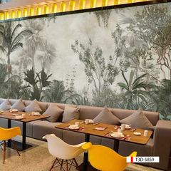 TRANH VẢI DÁN TƯỜNG 3D NHÀ HÀNG, CAFE - TRANH DÁN TƯỜNG TROPICAL NHIỆT ĐỚI | MÃ T3D-5859