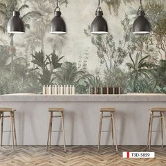TRANH VẢI DÁN TƯỜNG 3D NHÀ HÀNG, CAFE - TRANH DÁN TƯỜNG TROPICAL NHIỆT ĐỚI | MÃ T3D-5859
