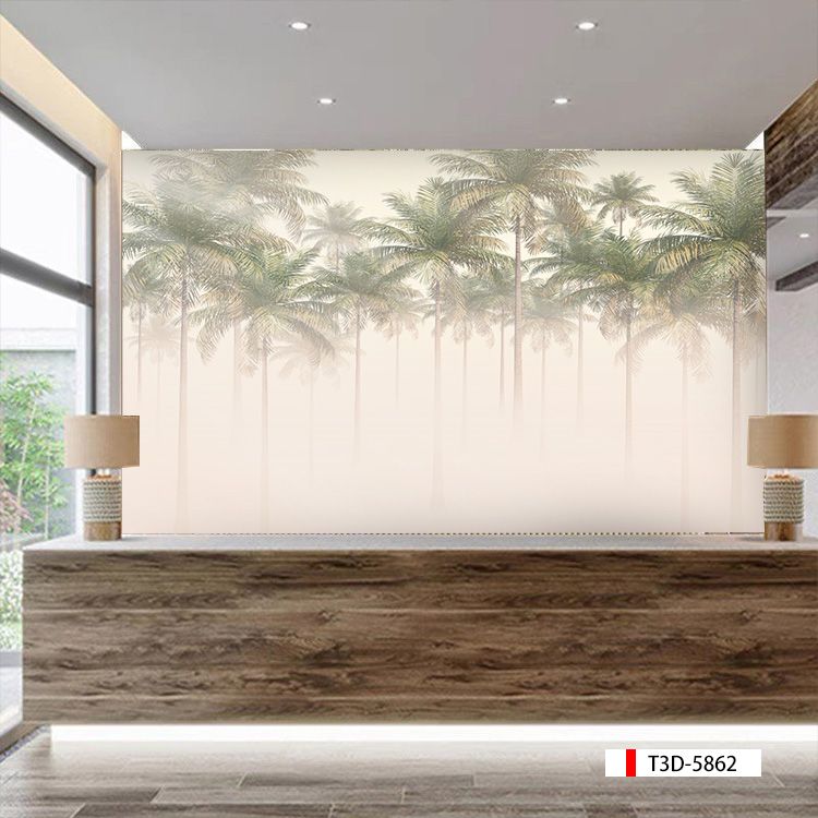 TRANH VẢI DÁN TƯỜNG 3D NHÀ HÀNG, CAFE - TRANH DÁN TƯỜNG TROPICAL NHIỆT ĐỚI | MÃ T3D-5862