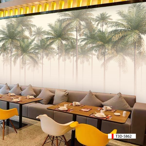 TRANH VẢI DÁN TƯỜNG 3D NHÀ HÀNG, CAFE - TRANH DÁN TƯỜNG TROPICAL NHIỆT ĐỚI | MÃ T3D-5862