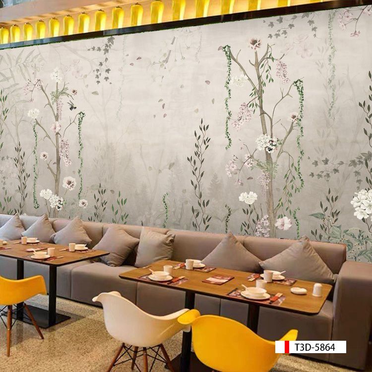 TRANH VẢI DÁN TƯỜNG 3D NHÀ HÀNG, CAFE - TRANH DÁN TƯỜNG TROPICAL NHIỆT ĐỚI | MÃ T3D-5864