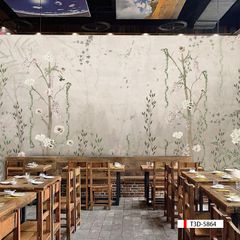 TRANH VẢI DÁN TƯỜNG 3D NHÀ HÀNG, CAFE - TRANH DÁN TƯỜNG TROPICAL NHIỆT ĐỚI | MÃ T3D-5864