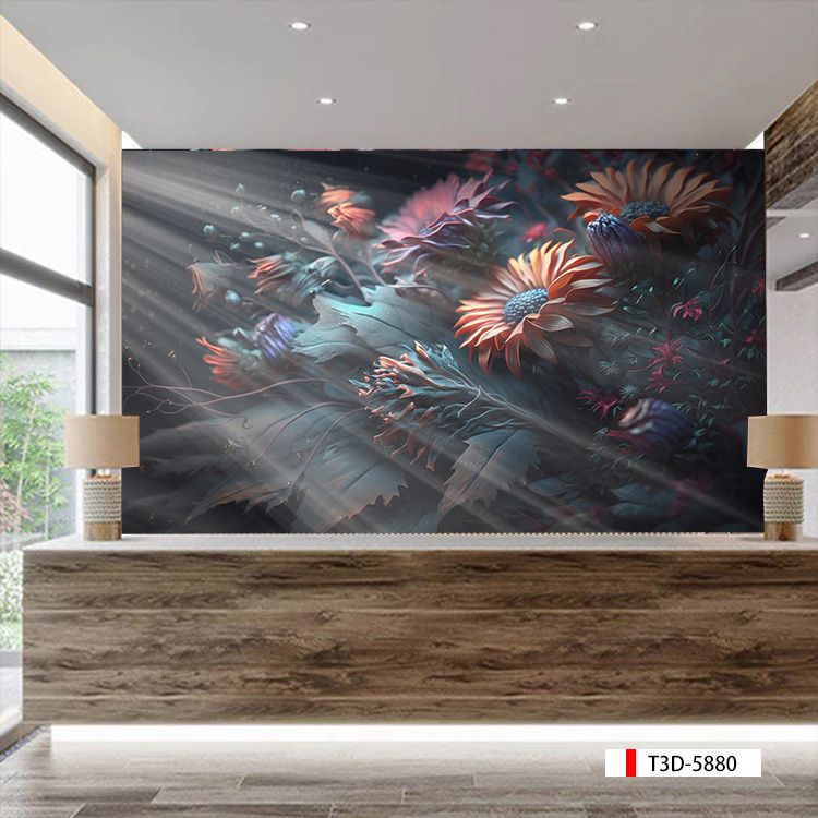 TRANH VẢI DÁN TƯỜNG 3D NHÀ HÀNG, CAFE - TRANH DÁN TƯỜNG TROPICAL NHIỆT ĐỚI | MÃ T3D-5880