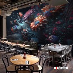 TRANH VẢI DÁN TƯỜNG 3D NHÀ HÀNG, CAFE - TRANH DÁN TƯỜNG TROPICAL NHIỆT ĐỚI | MÃ T3D-5880