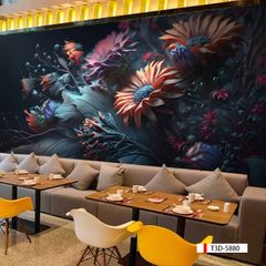 TRANH VẢI DÁN TƯỜNG 3D NHÀ HÀNG, CAFE - TRANH DÁN TƯỜNG TROPICAL NHIỆT ĐỚI | MÃ T3D-5880