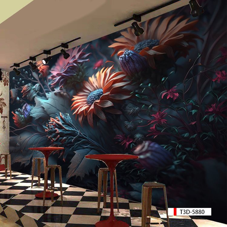TRANH VẢI DÁN TƯỜNG 3D NHÀ HÀNG, CAFE - TRANH DÁN TƯỜNG TROPICAL NHIỆT ĐỚI | MÃ T3D-5880
