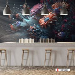 TRANH VẢI DÁN TƯỜNG 3D NHÀ HÀNG, CAFE - TRANH DÁN TƯỜNG TROPICAL NHIỆT ĐỚI | MÃ T3D-5880