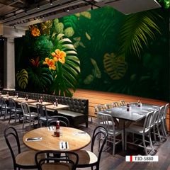 TRANH VẢI DÁN TƯỜNG 3D NHÀ HÀNG, CAFE - TRANH DÁN TƯỜNG TROPICAL NHIỆT ĐỚI | MÃ T3D-5881
