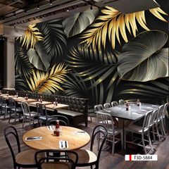 TRANH VẢI DÁN TƯỜNG 3D NHÀ HÀNG, CAFE - TRANH DÁN TƯỜNG TROPICAL NHIỆT ĐỚI | MÃ T3D-5884