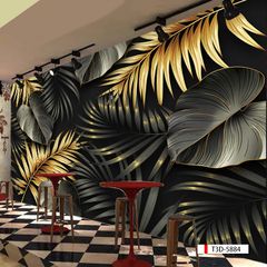 TRANH VẢI DÁN TƯỜNG 3D NHÀ HÀNG, CAFE - TRANH DÁN TƯỜNG TROPICAL NHIỆT ĐỚI | MÃ T3D-5884