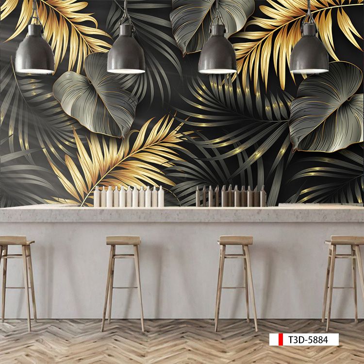 TRANH VẢI DÁN TƯỜNG 3D NHÀ HÀNG, CAFE - TRANH DÁN TƯỜNG TROPICAL NHIỆT ĐỚI | MÃ T3D-5884