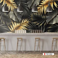 TRANH VẢI DÁN TƯỜNG 3D NHÀ HÀNG, CAFE - TRANH DÁN TƯỜNG TROPICAL NHIỆT ĐỚI | MÃ T3D-5884