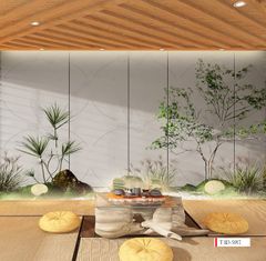 TRANH VẢI DÁN TƯỜNG 3D NHÀ HÀNG, CAFE - TRANH DÁN TƯỜNG TIỂU CẢNH | MÃ T3D-5917