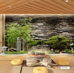 TRANH VẢI DÁN TƯỜNG 3D NHÀ HÀNG, CAFE - TRANH DÁN TƯỜNG TIỂU CẢNH | MÃ T3D-5918