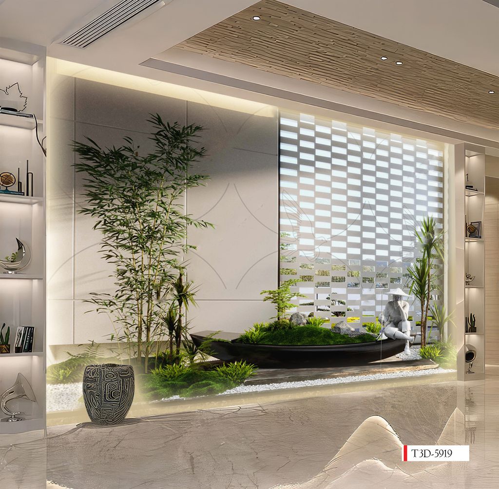 TRANH VẢI DÁN TƯỜNG 3D NHÀ HÀNG, CAFE - TRANH DÁN TƯỜNG TIỂU CẢNH | MÃ T3D-5919