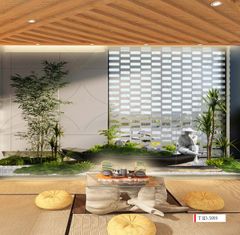 TRANH VẢI DÁN TƯỜNG 3D NHÀ HÀNG, CAFE - TRANH DÁN TƯỜNG TIỂU CẢNH | MÃ T3D-5919