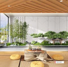 TRANH VẢI DÁN TƯỜNG 3D NHÀ HÀNG, CAFE - TRANH DÁN TƯỜNG TIỂU CẢNH | MÃ T3D-5925