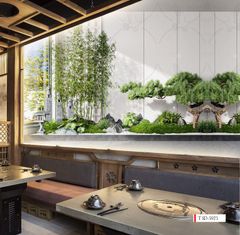 TRANH VẢI DÁN TƯỜNG 3D NHÀ HÀNG, CAFE - TRANH DÁN TƯỜNG TIỂU CẢNH | MÃ T3D-5925