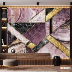 TRANH PVC ỐP TƯỜNG - VÁCH TRANG TRÍ TIVI PHÒNG KHÁCH - TRANH VÂN ĐÁ HIỆN ĐẠI KẾT HỢP | T3D-5992005