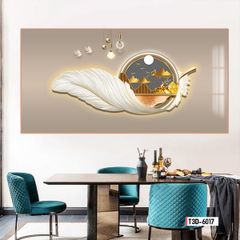 TRANH DECOR LÔNG VŨ - TRANH PHÒNG KHÁCH - PHÒNG ĂN - PHÒNG NGỦ | MÃ T3D-6017