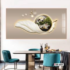 TRANH DECOR LÔNG VŨ - TRANH PHÒNG KHÁCH - PHÒNG ĂN - PHÒNG NGỦ | MÃ T3D-6023