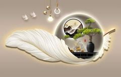 301 -  TRANH TREO PHÒNG KHÁCH HIỆN ĐẠI - TRANH TRANG TRÍ - TRANH TREO TƯỜNG THIÊN NGA LÔNG VŨ - KIỂU TRANH LIỀN KHỔ | MÃ T3D-6028