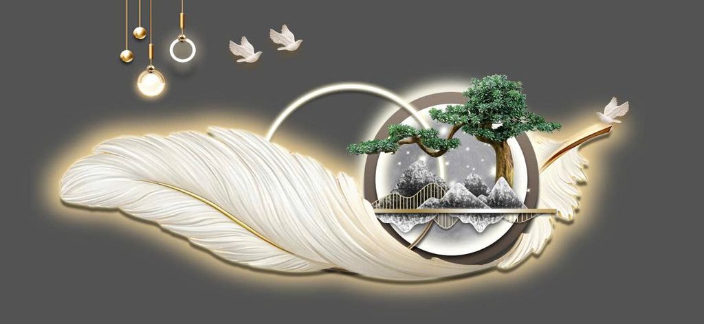 303 -  TRANH TREO PHÒNG KHÁCH HIỆN ĐẠI - TRANH TRANG TRÍ - TRANH TREO TƯỜNG THIÊN NGA LÔNG VŨ - KIỂU TRANH LIỀN KHỔ | MÃ T3D-6034