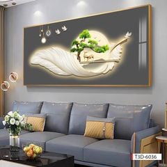 305 -  TRANH TREO PHÒNG KHÁCH HIỆN ĐẠI - TRANH TRANG TRÍ - TRANH TREO TƯỜNG THIÊN NGA LÔNG VŨ - KIỂU TRANH LIỀN KHỔ | MÃ T3D-6036