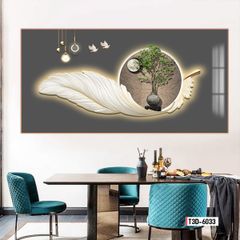 TRANH DECOR LÔNG VŨ - TRANH PHÒNG KHÁCH - PHÒNG ĂN - PHÒNG NGỦ | MÃ T3D-6039