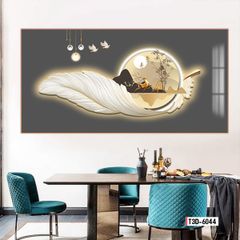 TRANH DECOR LÔNG VŨ - TRANH PHÒNG KHÁCH - PHÒNG ĂN - PHÒNG NGỦ | MÃ T3D-6044