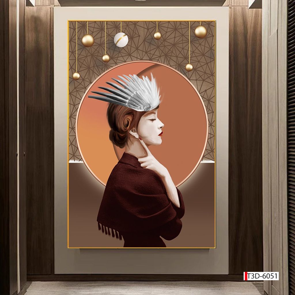 BST72 - TRANH TREO TƯỜNG - TRANG TRÍ HÀNH LANG, SẢNH, LỐI ĐI - CHỦ ĐỀ TRANH CÔ GÁI NGHỆ THUẬT - TRANH ĐƠN DỌC