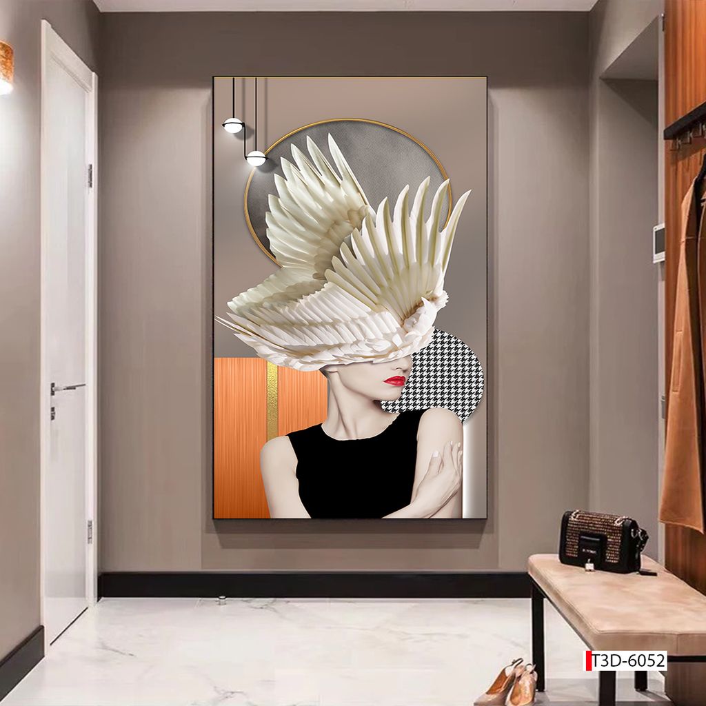 BST72 - TRANH TREO TƯỜNG - TRANG TRÍ HÀNH LANG, SẢNH, LỐI ĐI - CHỦ ĐỀ TRANH CÔ GÁI NGHỆ THUẬT - TRANH ĐƠN DỌC