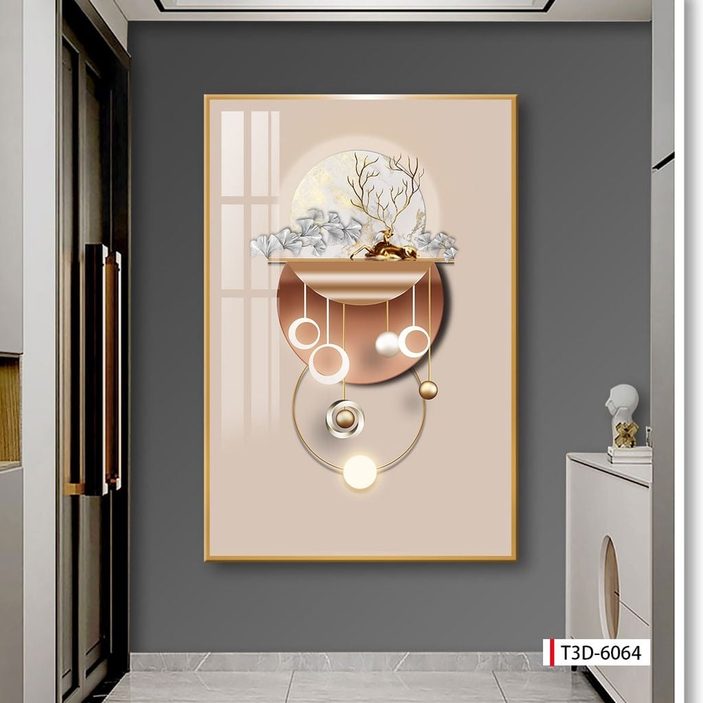 TRANH TREO CẦU THANG - CHIẾU NGHỈ - LỐI ĐI - TRANH HƯƠU TÀI LỘC | MÃ T3D-6064