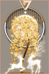 TRANH TREO CẦU THANG - CHIẾU NGHỈ - LỐI ĐI - TRANH HƯƠU TÀI LỘC | MÃ T3D-6069