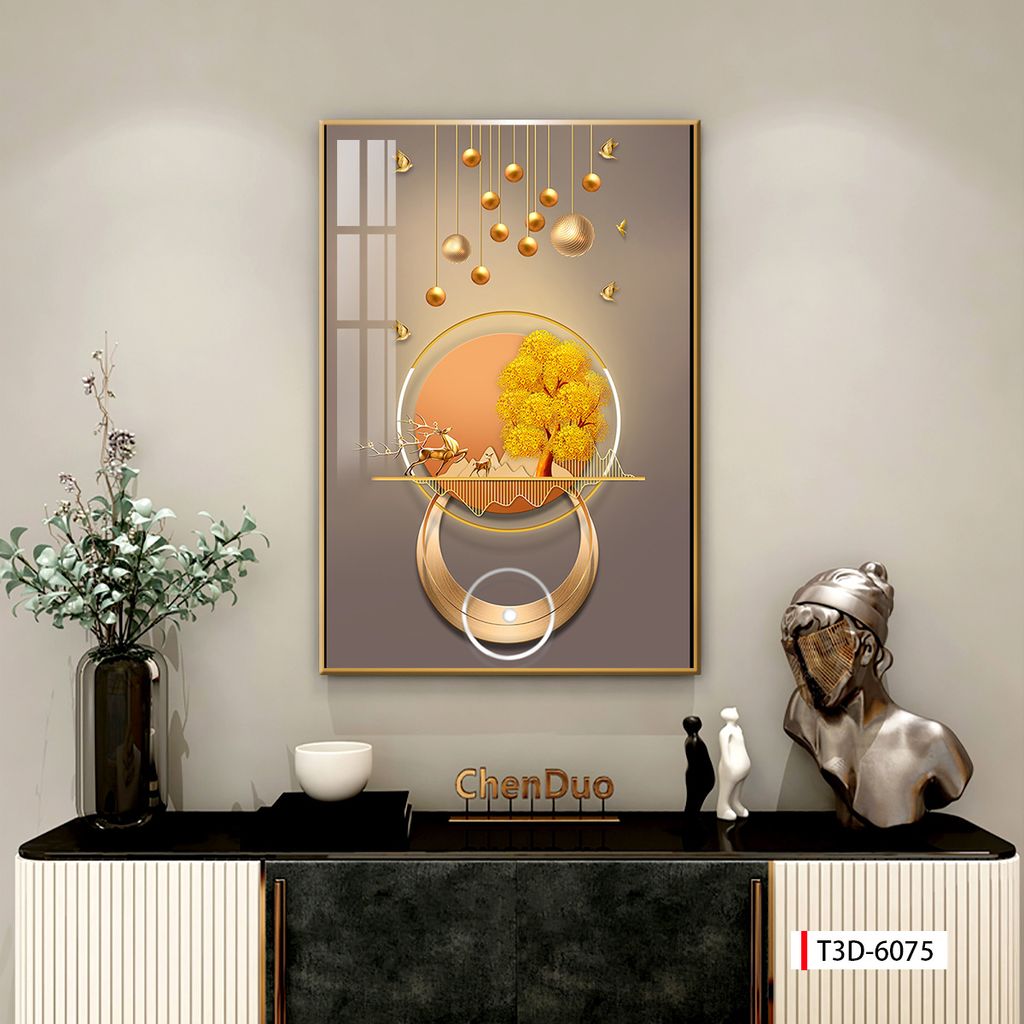 TRANH TREO CẦU THANG - CHIẾU NGHỈ - LỐI ĐI - TRANH HƯƠU TÀI LỘC | MÃ T3D-6075
