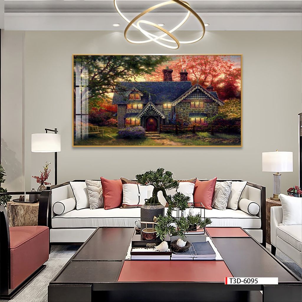 TRANH TREO TƯỜNG PHÒNG KHÁCH - TRANH PHONG CẢNH CHÂU ÂU CỔ ĐIỂN - KHỔ LỚN | MÃ T3D-6095
