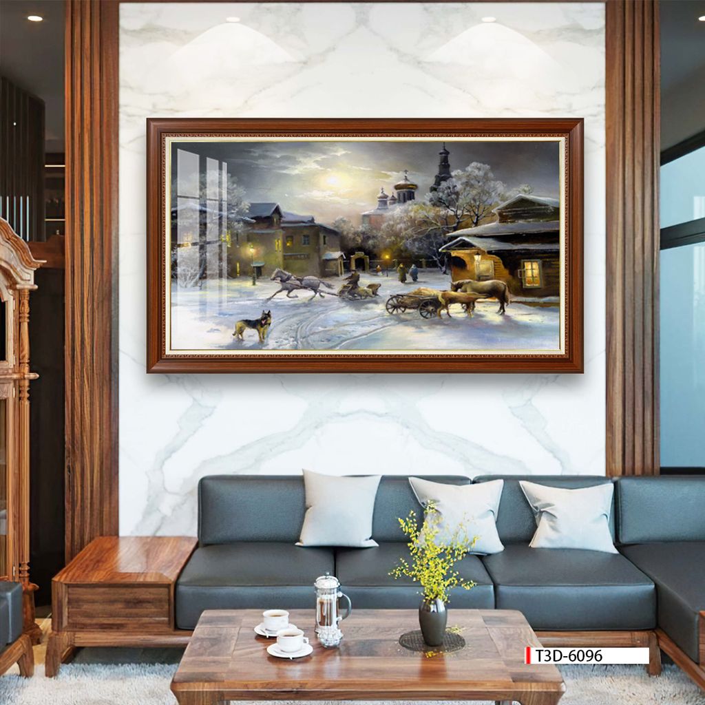 TRANH TREO TƯỜNG PHÒNG KHÁCH - TRANH PHONG CẢNH CHÂU ÂU CỔ ĐIỂN - KHỔ LỚN | MÃ T3D-6096