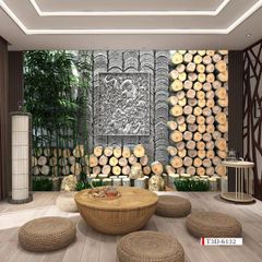 TRANH VẢI DÁN TƯỜNG 3D NHÀ HÀNG, CAFE - TRANH DÁN TƯỜNG TIỂU CẢNH | MÃ T3D-6132